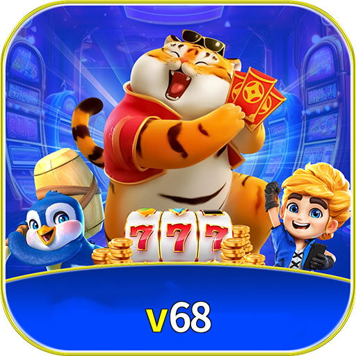 Imagem promocional da v68 mostrando a plataforma e suas vantagens